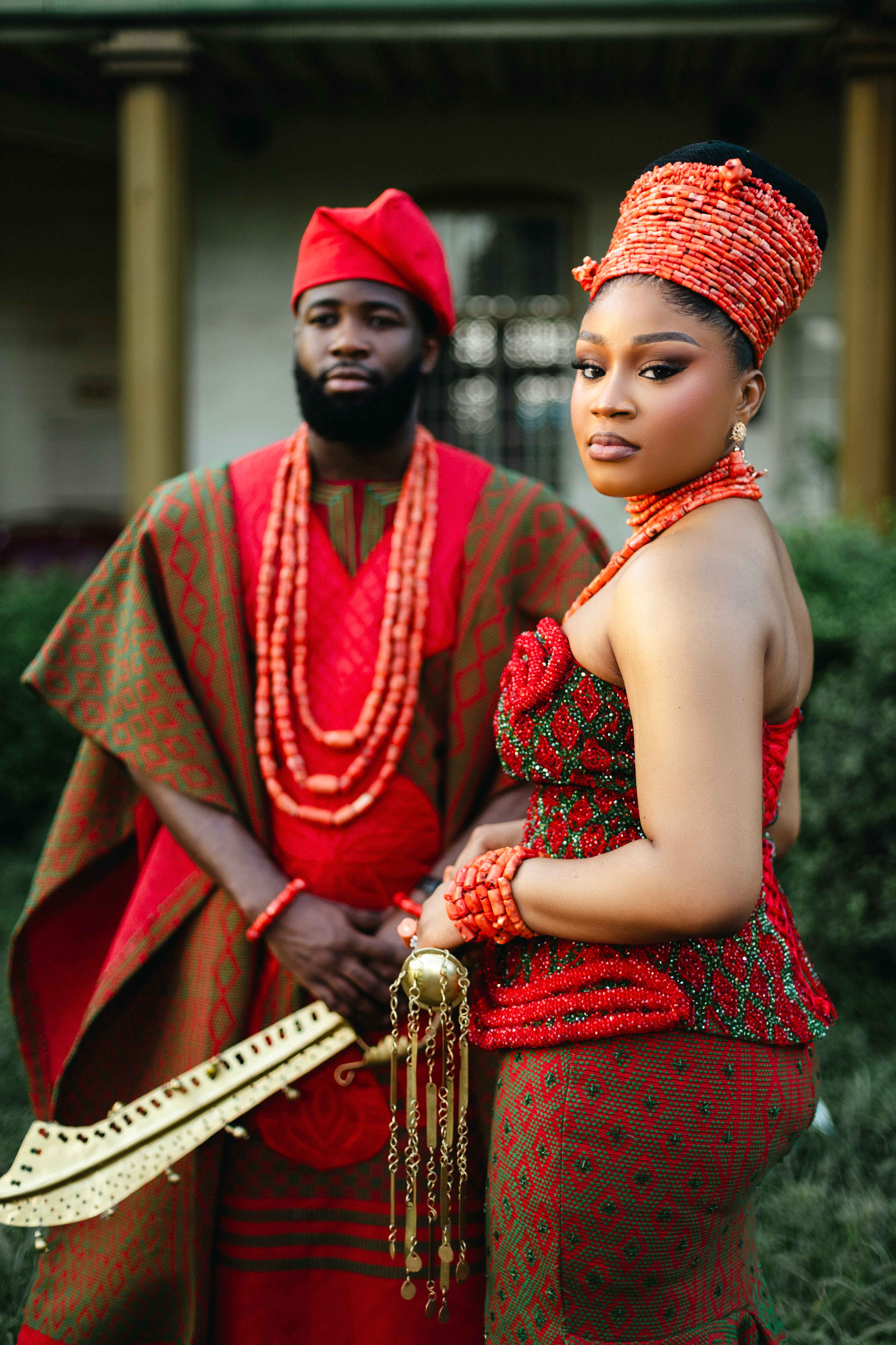 Couple in traditional wear
